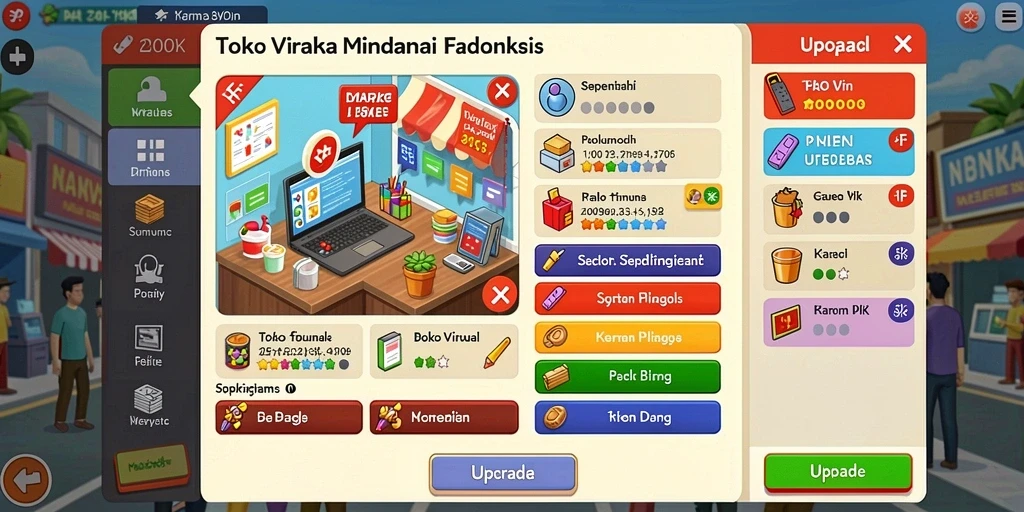 Screenshot ini menunjukkan lingkungan permainan yang kaya dan berwarna.